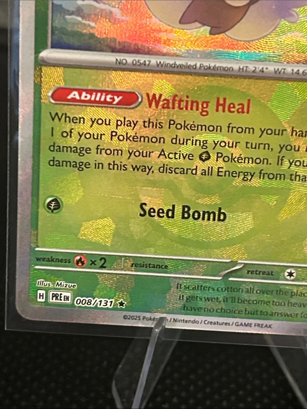Pokemon Whimsicott Pokeball 008/131 Holo from Prismatic Evolutions M/NM